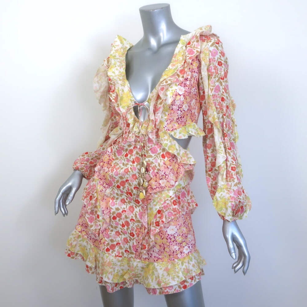 ZIMMERMANN Goldie Spliced Dress